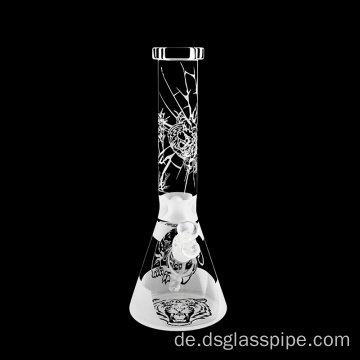 Heißer Verkauf schwerer 15 -Zoll -Becher -Trockenkraut 5 mm Dicke Glaswasserrohrglas Rauchrohr mit klarem Downstamm und Glasschale